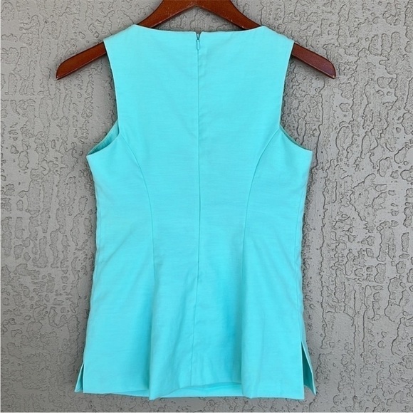 Lilly Pulitzer Jackie Shell Top Beaded Jeweled Sleeveless Aqua Blue 00 - Picture 4 of 14